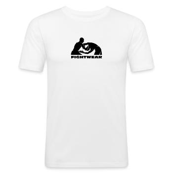 Wing Chun | Fightwear | black - Men's Slim Fit T-Shirt - white - Front - Nik (191cm)