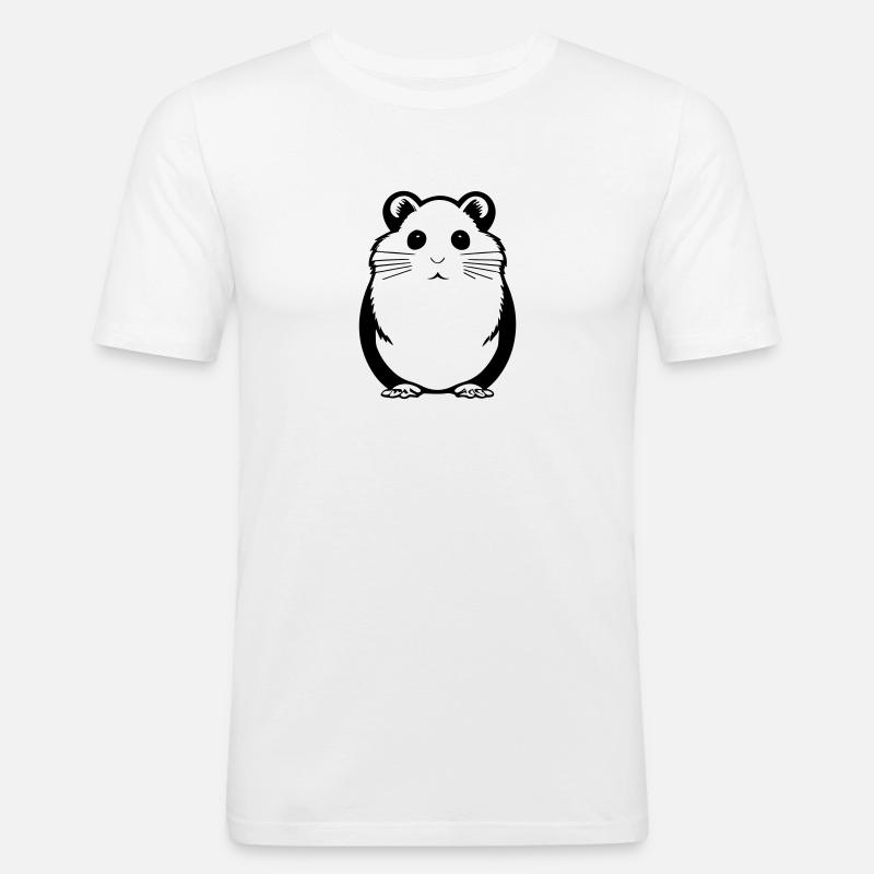 Hamster - Männer Slim Fit T-Shirt - Weiß