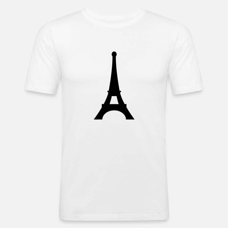 Paris Eiffelturm - Männer Slim Fit T-Shirt - Weiß