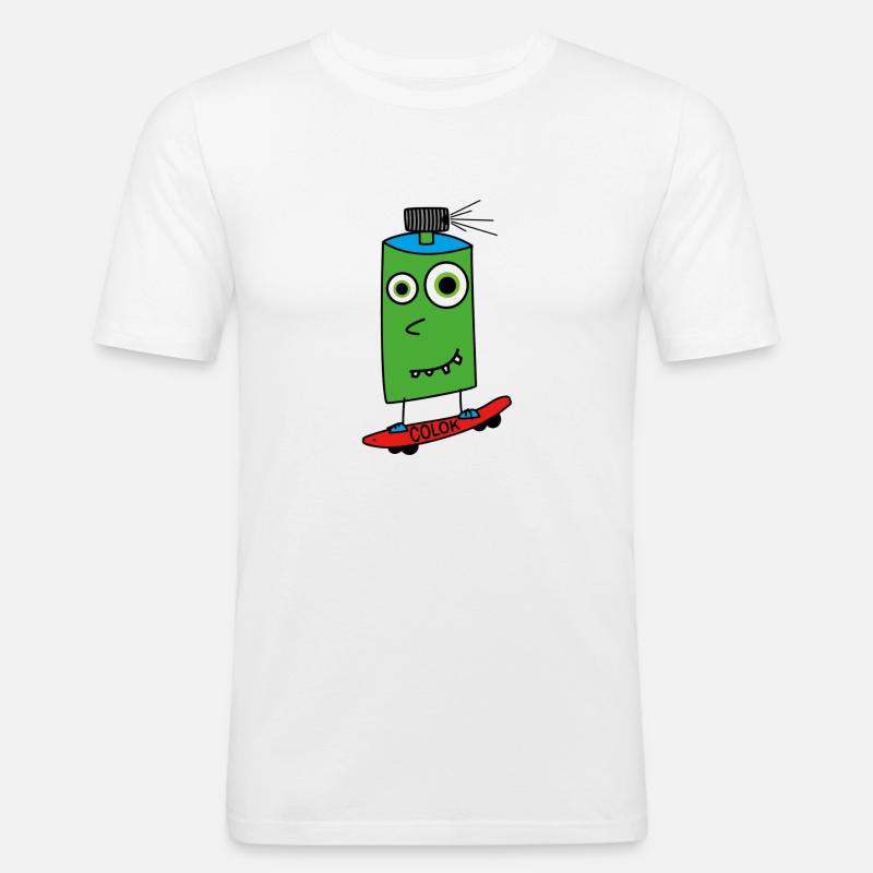 Boardsprayer - Männer Slim Fit T-Shirt - Weiß