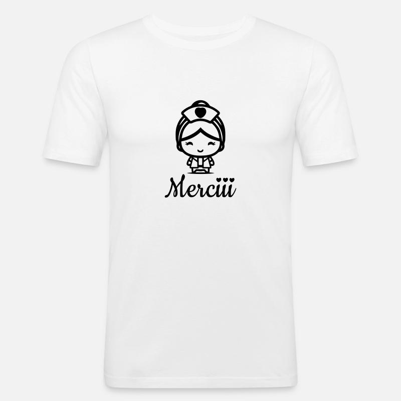 I support nurses - Men's Slim Fit T-Shirt - white