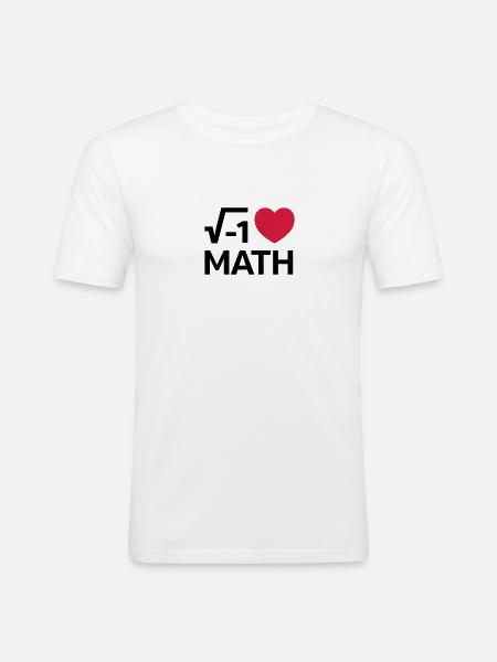 I Love Math - T-shirt près du corps Homme - blanc
