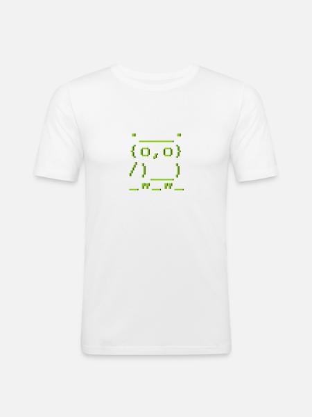ASCII-art: owl - Men's Slim Fit T-Shirt - white
