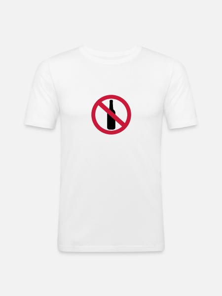 Alkohol - Männer Slim Fit T-Shirt - Weiß