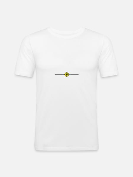 Palm tree line icon - Men's Slim Fit T-Shirt - white