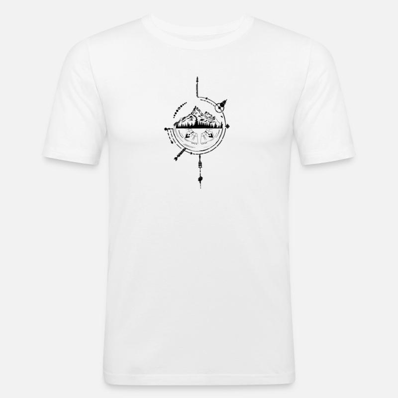 Kosmischer Kompass Kunstdesign - Männer Slim Fit T-Shirt - Weiß
