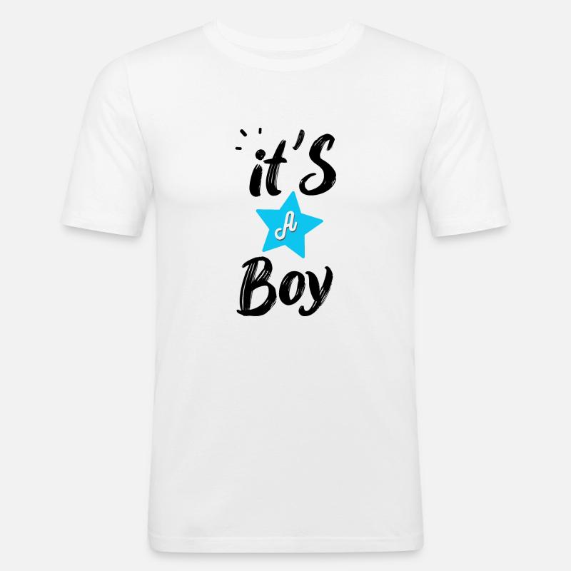 Es ist ein Junge - Männer Slim Fit T-Shirt - Weiß