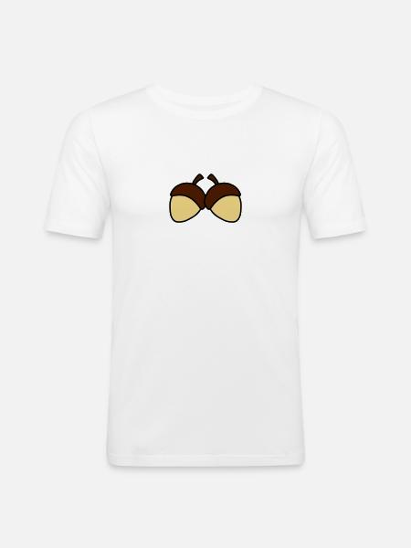 Nuts - Männer Slim Fit T-Shirt - Weiß