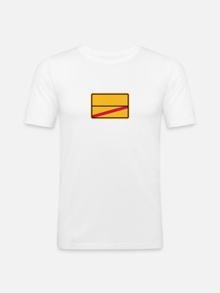 Ortsschild - Männer Slim Fit T-Shirt - Weiß