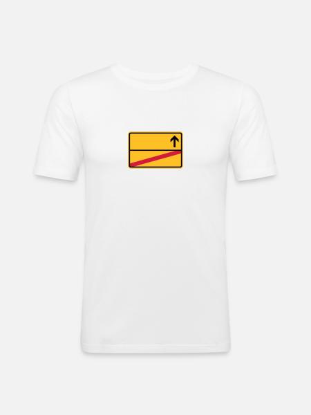 Ortsschild - Männer Slim Fit T-Shirt - Weiß