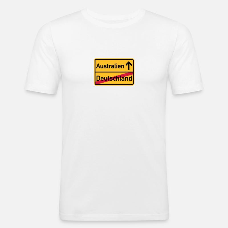 Australien - Männer Slim Fit T-Shirt - Weiß