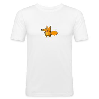 fuchs68 renard arctique - T-shirt près du corps Homme - blanc - Devant - Nik (191cm)