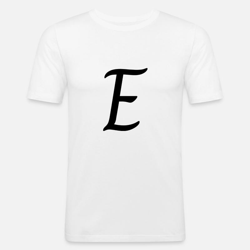 Buchstabe E - Männer Slim Fit T-Shirt - Weiß