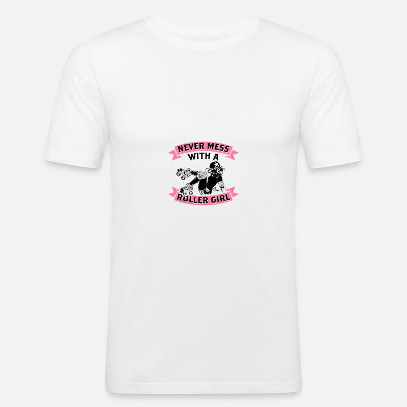 Roller derby - Herre Slim Fit T-Shirt - hvid