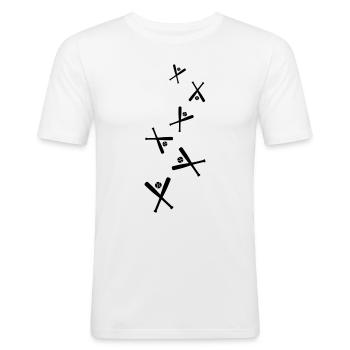 Baseball symbol - Männer Slim Fit T-Shirt - Weiß - Vorne - Nik (191cm)
