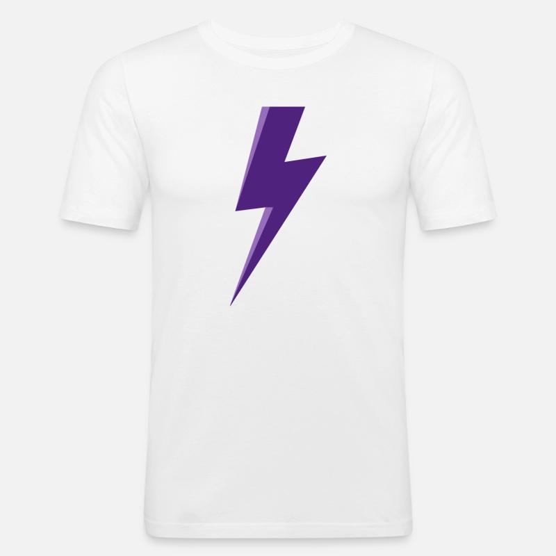 Purple Lightning - Men's Slim Fit T-Shirt - white