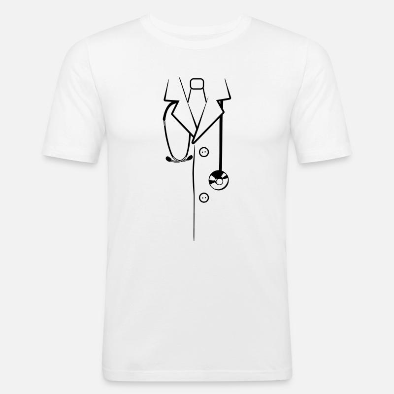 Arztkittel - Männer Slim Fit T-Shirt - Weiß