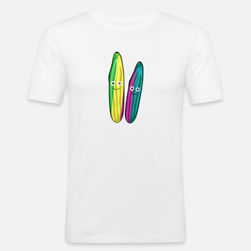 Concombre,Couple,Concombre,Concombre,Concombre,Couple - T-shirt près du corps Homme - blanc