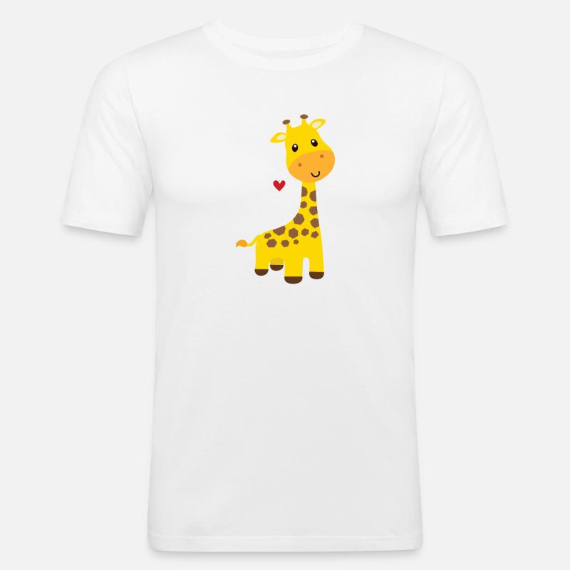 Giraffe - Men's Slim Fit T-Shirt - white