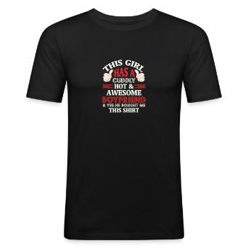 partner shirt - Men's Slim Fit T-Shirt - black - Front - Nik (191cm)