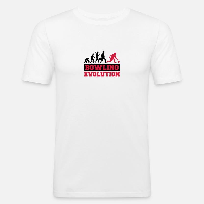 Bowling Evolution - Männer Slim Fit T-Shirt - Weiß