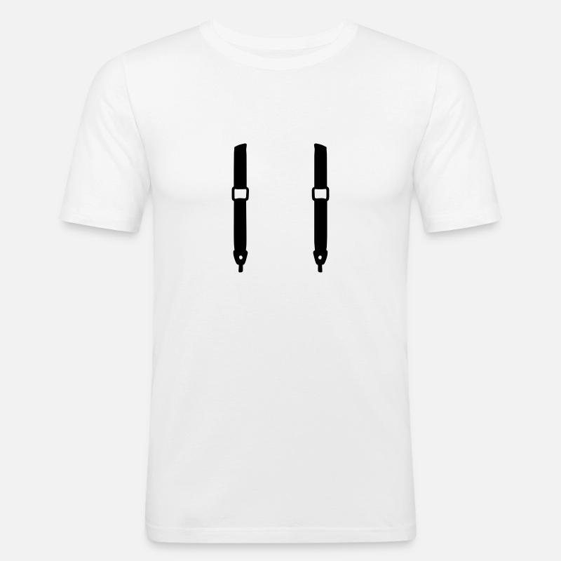 Hosenträger - Männer Slim Fit T-Shirt - Weiß