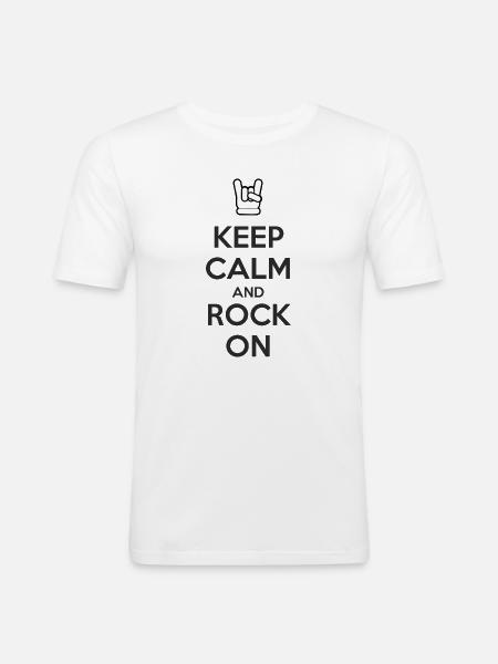 Reste calme et continue - T-shirt près du corps Homme - blanc