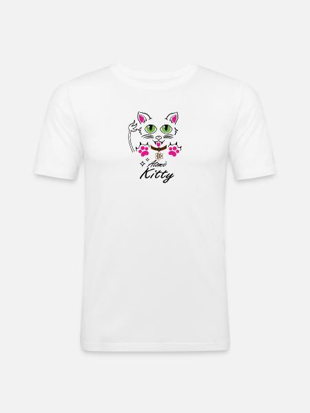 Atomic Kitty #2 - White Shirt - Männer Slim Fit T-Shirt - Weiß