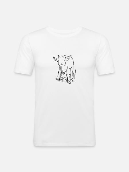 Cute goat - Men's Slim Fit T-Shirt - white