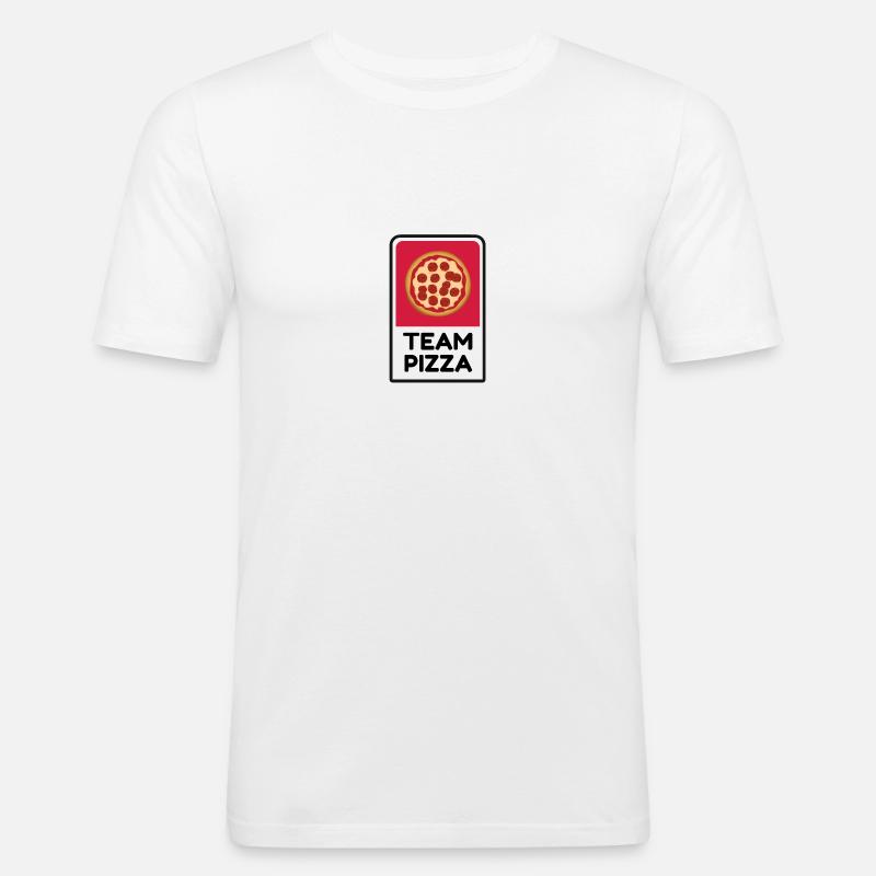 Team Pizza - das Pizza Team - Männer Slim Fit T-Shirt - Weiß
