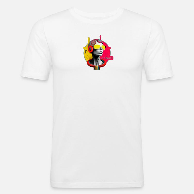Schall 2 - Männer Slim Fit T-Shirt - Weiß
