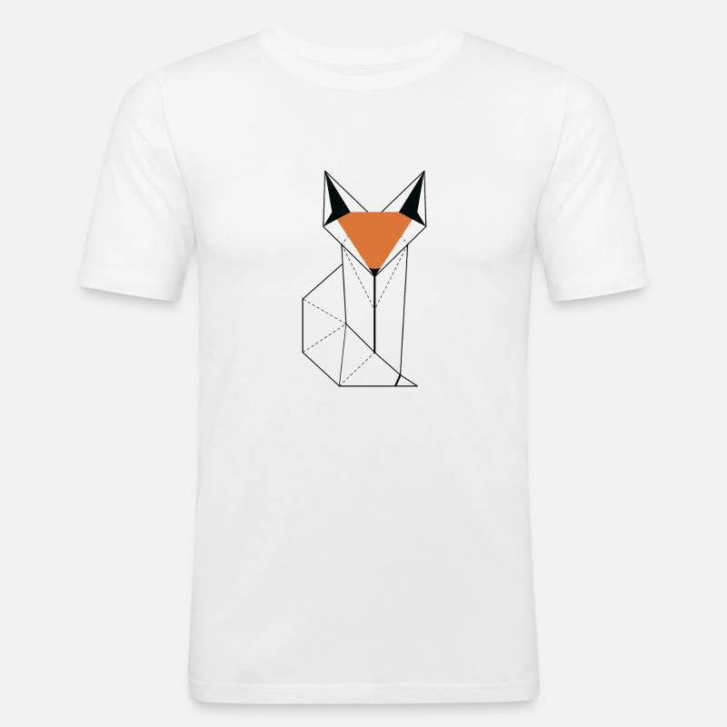 Fox Vector Style Design - Männer Slim Fit T-Shirt - Weiß