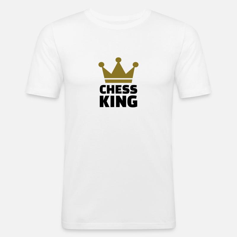 Schach - Männer Slim Fit T-Shirt - Weiß