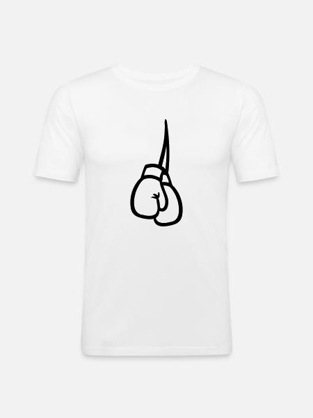 Boxe Gant - T-shirt près du corps Homme - blanc