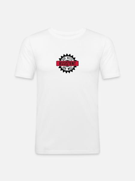 der beste assistent 2c - Männer Slim Fit T-Shirt - Weiß