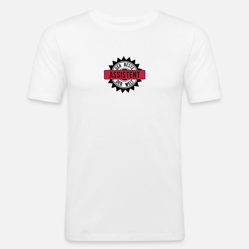 der beste assistent 2c - Männer Slim Fit T-Shirt - Weiß