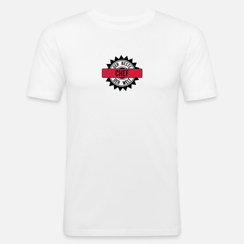 der beste chef 2c - Männer Slim Fit T-Shirt - Weiß