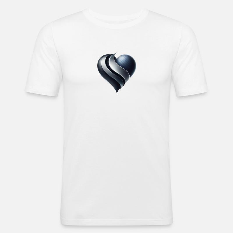 Herz - Männer Slim Fit T-Shirt - Weiß