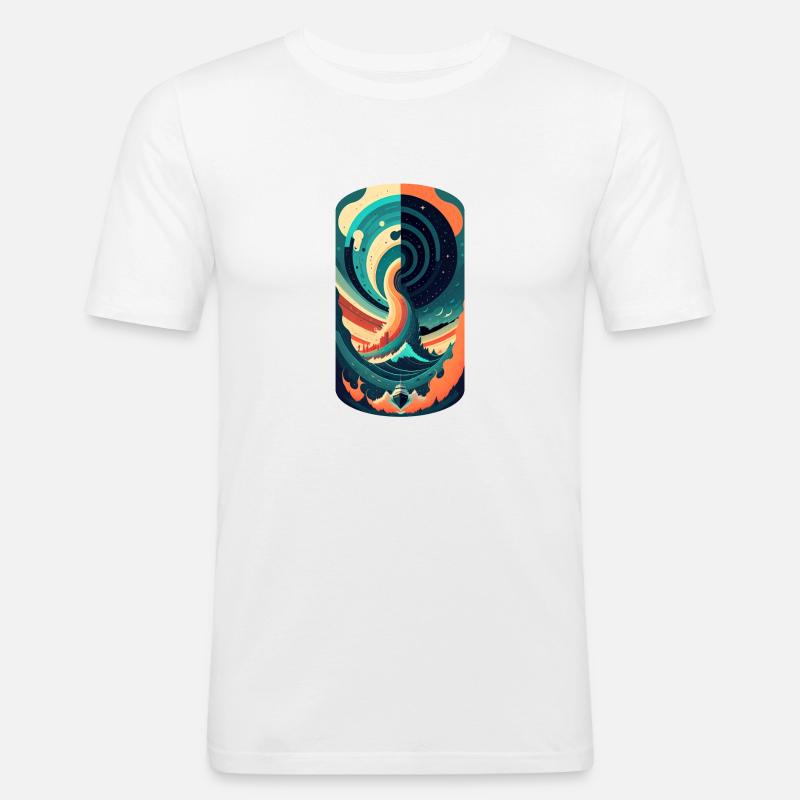 Boot in den Fluten - Männer Slim Fit T-Shirt - Weiß