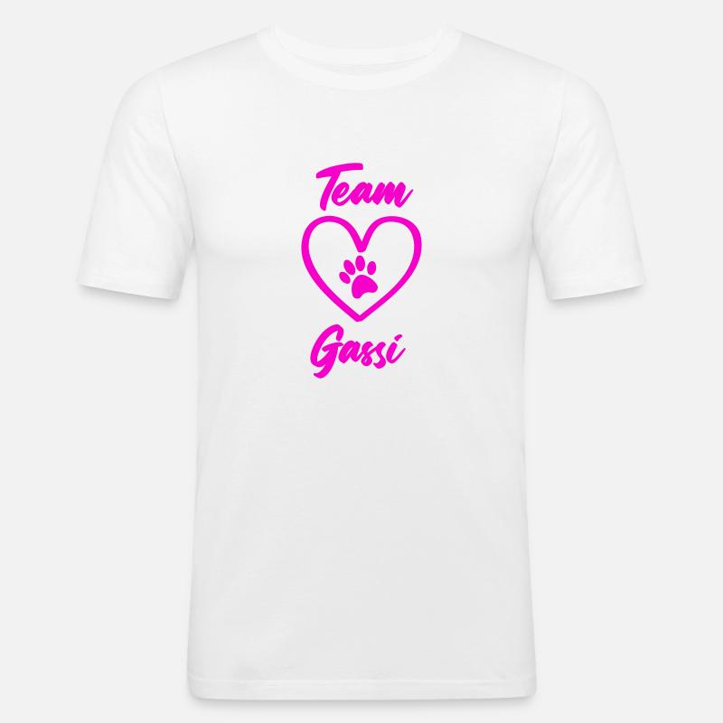 team gassi pfote liebe - Männer Slim Fit T-Shirt - Weiß