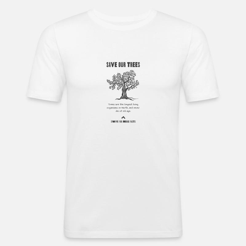 Save our Trees - Männer Slim Fit T-Shirt - Weiß