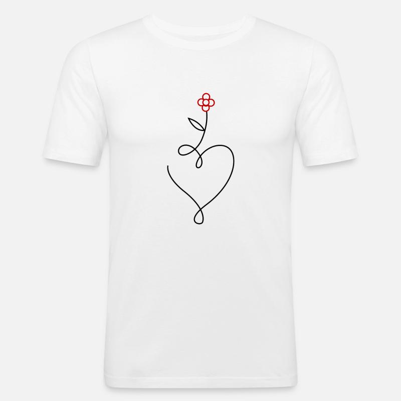 Blume - Männer Slim Fit T-Shirt - Weiß