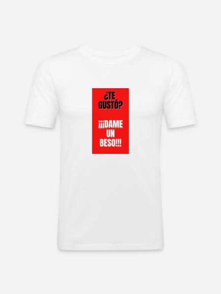 TE GUSTO?,DAME UN BESO!! - T-shirt près du corps Homme - blanc