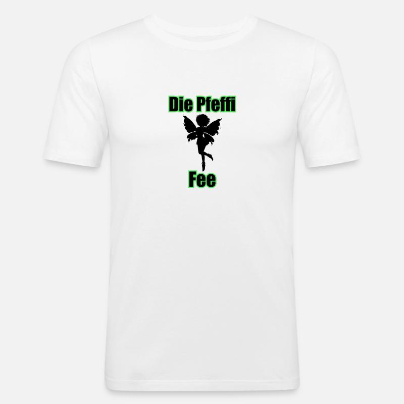 Die Pfeffi Fee - Männer Slim Fit T-Shirt - Weiß