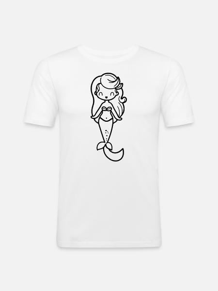 Sirène - T-shirt près du corps Homme - blanc