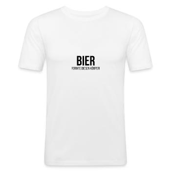 Bier formte diesen Körper! - Männer Slim Fit T-Shirt - Weiß - Vorne - Nik (191cm)