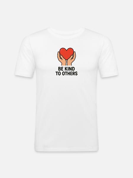 Hands Holding Heart of Kindness - Men's Slim Fit T-Shirt - white