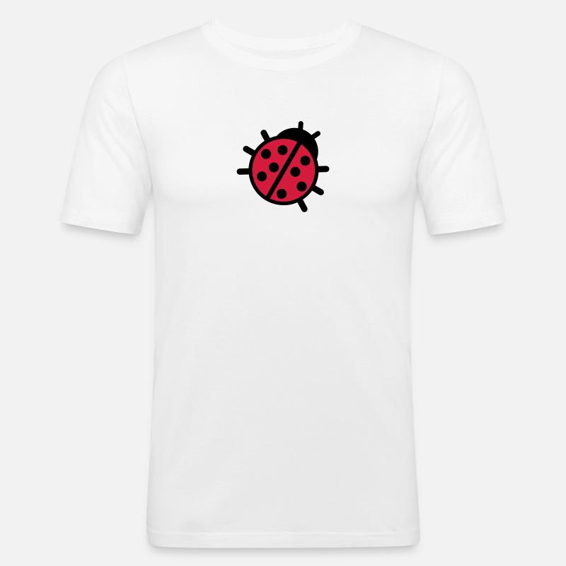 Marienkäfer - Männer Slim Fit T-Shirt - Weiß