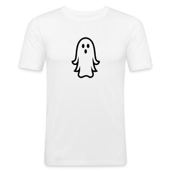 Ghost - Men's Slim Fit T-Shirt - white - Front - Nik (191cm)