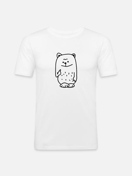Bear funny - Men's Slim Fit T-Shirt - white